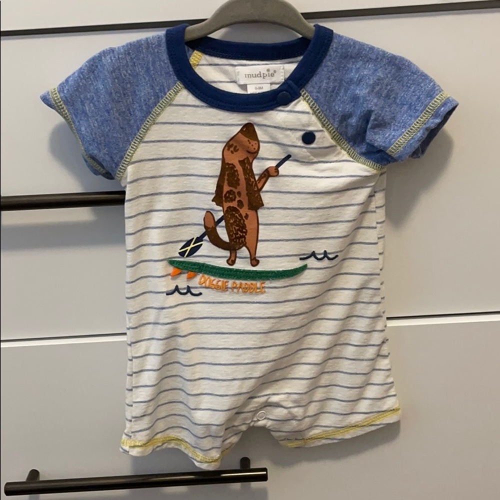 Boys dog short sleeve bodysuit 0-3 months